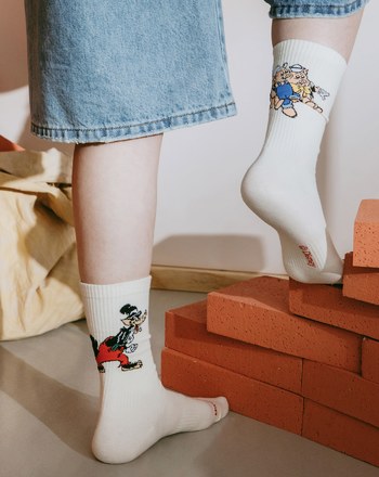 迪士尼系列 三隻小豬&大野狼緹織長襪(兩色)