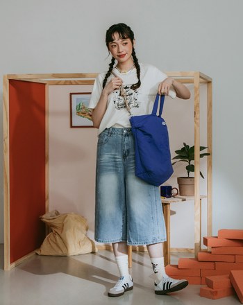 迪士尼系列 三隻小豬膠印澎澎手提袋(兩色)