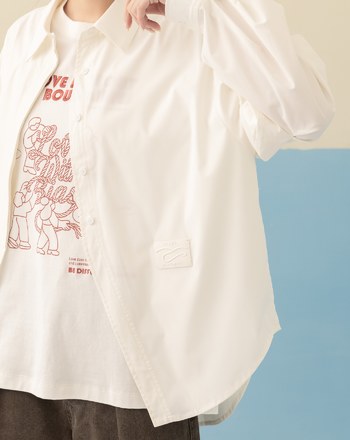 ➤│好事計劃│愛不偏心絲滑抗皺長袖襯衫(白色)