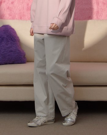 ➤壓折造型後鬆緊男友褲(兩色)