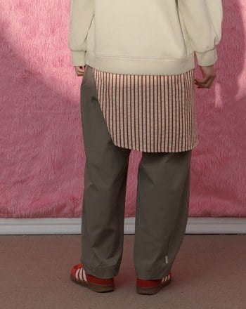 ➤壓折造型後鬆緊男友褲(兩色)