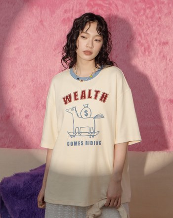 ➤【新年限定】滑板小馬帶你發財T恤(兩色)