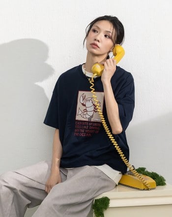 ➤海洋之中貼布繡涼感T恤(兩色)