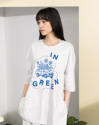 ➤花花世界立體繡花寬鬆涼感T恤(兩色)