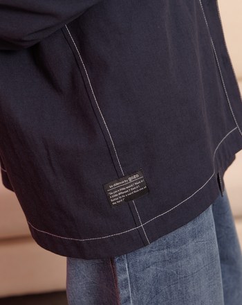 毛毛小臉撞色壓線長袖襯衫(兩色)