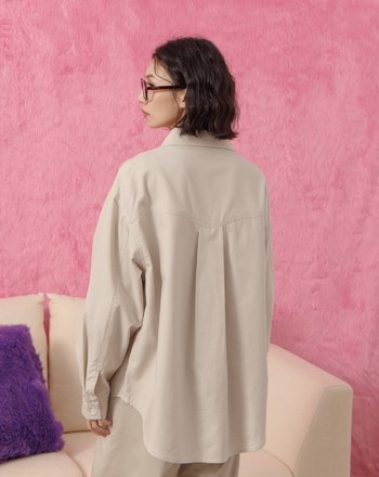 天絲多口袋造型工裝襯衫(兩色)