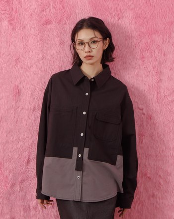 天絲多口袋造型工裝襯衫(兩色)