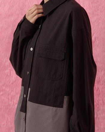 天絲多口袋造型工裝襯衫(兩色)