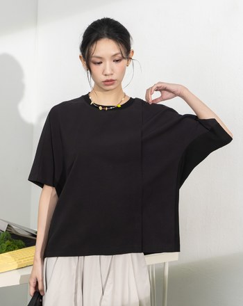 GETAWAY毛巾繡剪接連袖T恤(兩色)