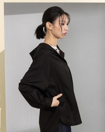 ➤gozo繡花開襟連帽襯衫(兩色)