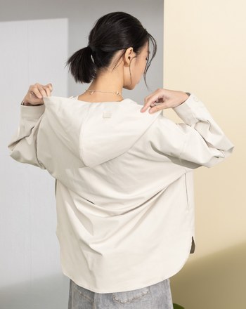 ➤gozo繡花抗皺開襟連帽襯衫(兩色)