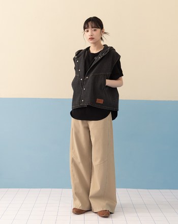 ➤率性連帽牛仔背心(兩色)