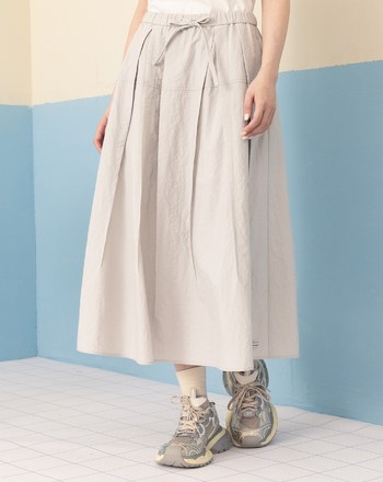 微皺感打褶鬆緊傘裙(兩色)