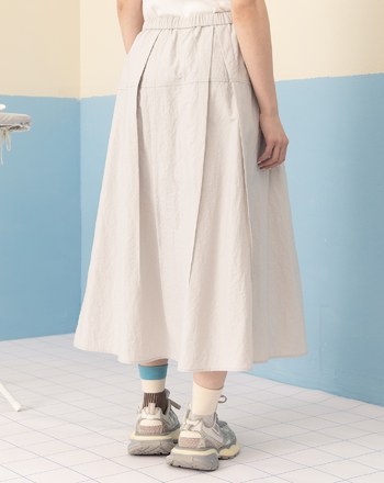 微皺感打褶鬆緊傘裙(兩色)