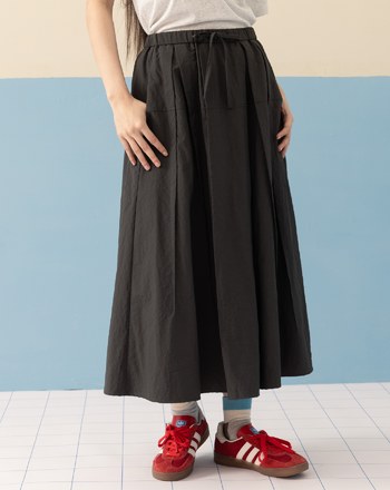 微皺感打褶鬆緊傘裙(兩色)