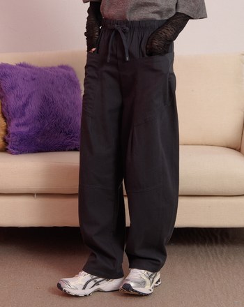 超柔棉大口袋鬆緊男友褲(兩色)