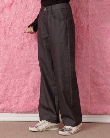 後腰打褶造型直筒褲(兩色)