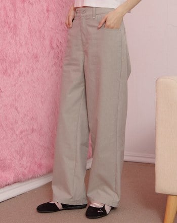 後腰打褶造型直筒褲(兩色)