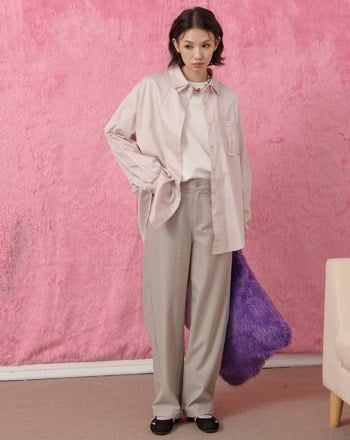 後腰打褶造型直筒褲(兩色)