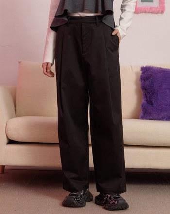 天絲腰頭調節繭型長褲(兩色)