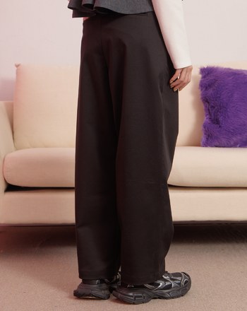 天絲腰頭調節繭型長褲(兩色)