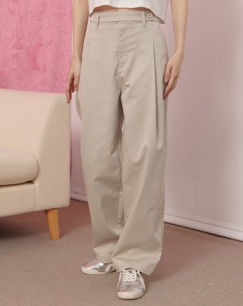 天絲腰頭調節繭型長褲(兩色)