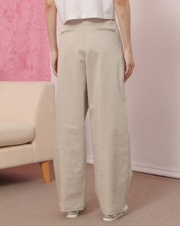 天絲腰頭調節繭型長褲(兩色)