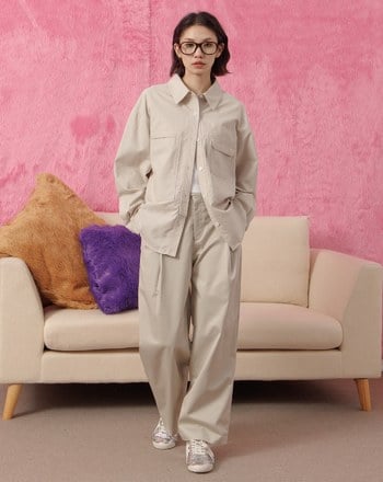 天絲腰頭調節繭型長褲(兩色)