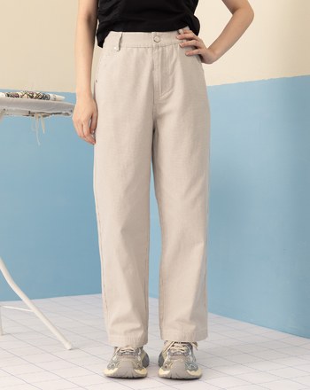 復古水洗後鬆緊男友褲(兩色)