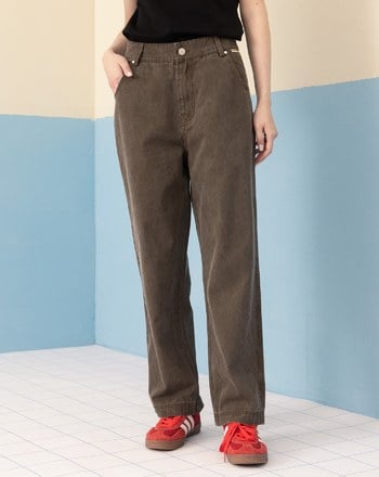 復古水洗後鬆緊男友褲(兩色)