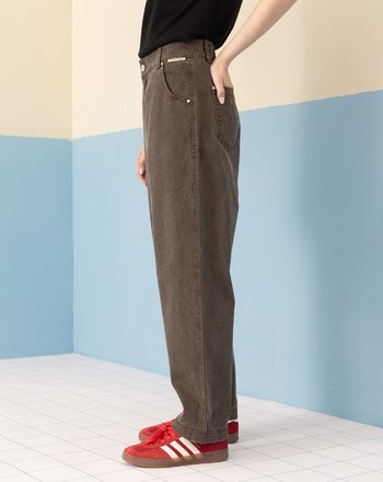 復古水洗後鬆緊男友褲(兩色)