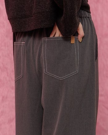 Q彈抗皺條紋休閒西裝寬褲(兩色)