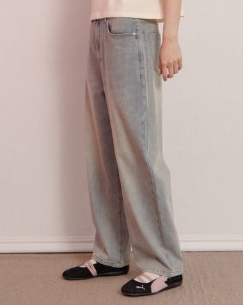 標語鋼印繭型牛仔褲(兩色)