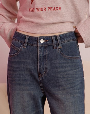 好比例四面彈天絲牛仔直筒褲