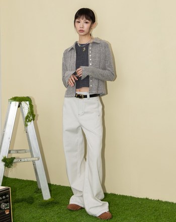 好比例側邊車線直筒牛仔褲