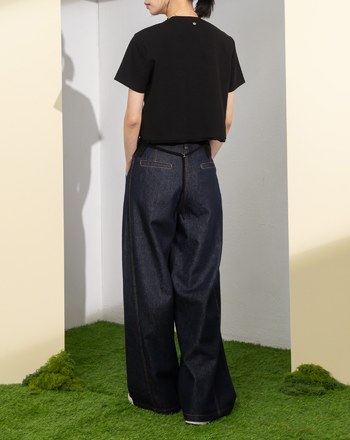 好比例側邊車線天絲直筒牛仔褲