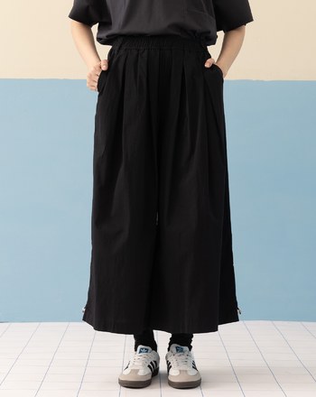 ➤抽繩褲腳打褶八分寬褲(三色)