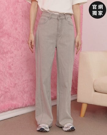 ➤好比例車線水洗彈性直筒牛仔褲