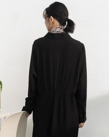 顯瘦抽皺腰線連袖洋裝(兩色)