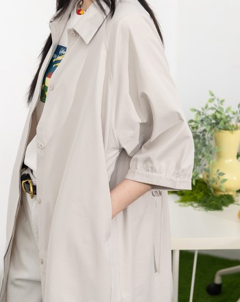 抗皺後腰抽繩造型洋裝(兩色)