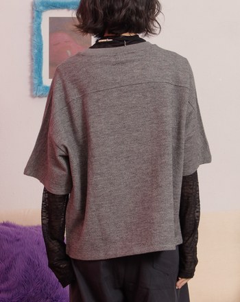 Different World拉克蘭袖仿羊毛T恤(兩色)