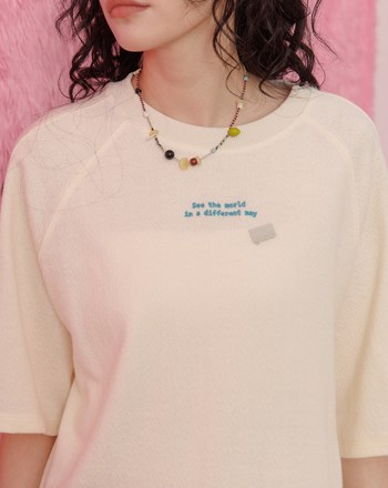 Different World拉克蘭袖仿羊毛T恤(兩色)