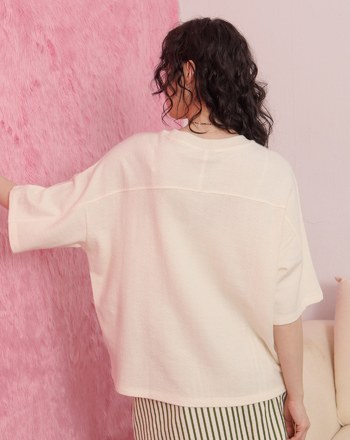 Different World拉克蘭袖仿羊毛T恤(兩色)