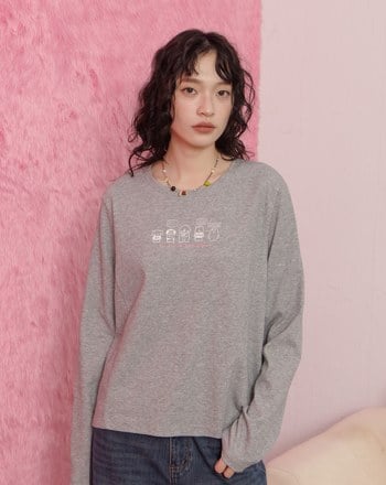 毛毛小夥伴的OS合肩長袖T恤(兩色)