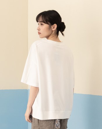 表情符號拼接羅紋涼感T恤(兩色)