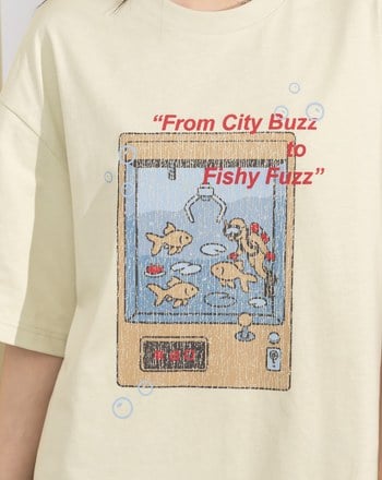 金魚slow motion反褶造型涼感T恤(兩色)