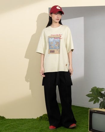 金魚slow motion反褶造型涼感T恤(兩色)