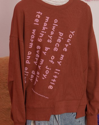 手寫便條紙拼接造型大學T(兩色)