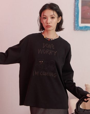 躲貓貓貼布繡長袖T恤(兩色)