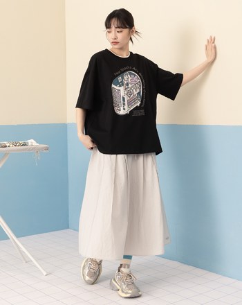 全能防禦Pro+ 販賣機印花寬鬆T恤(兩色)